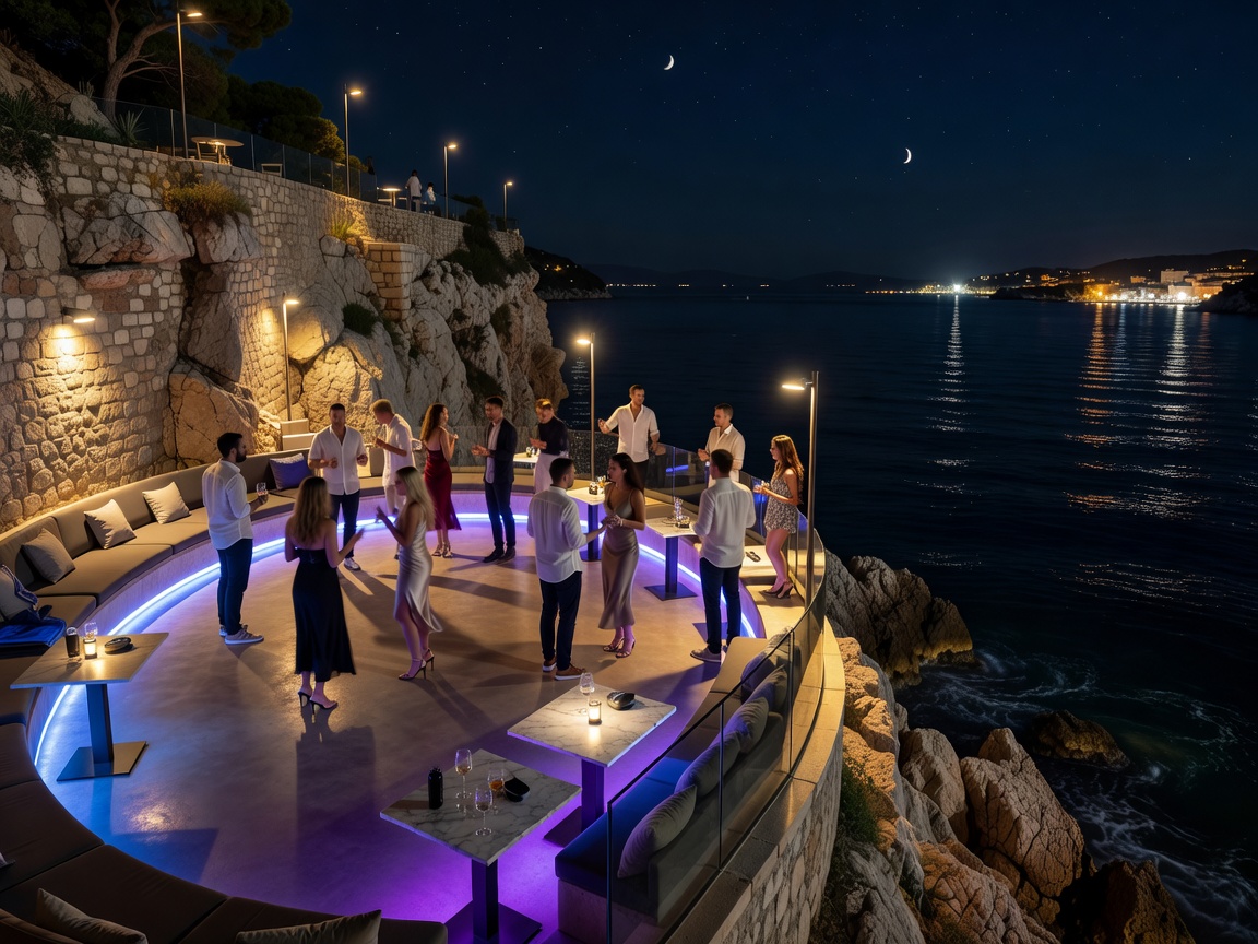 Coastal open-air night club in Split Croatia over the Adriatic sea